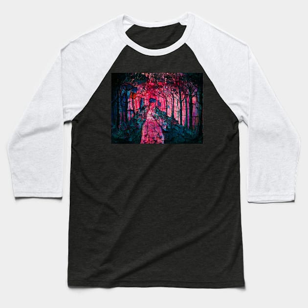 Pink Woods Baseball T-Shirt by teenamarie23art